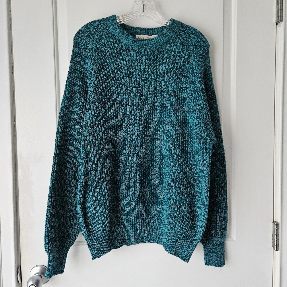 Vintage Sweater Black and Teal